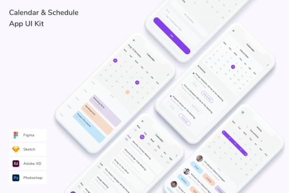 Download Calendar &amp; Schedule App UI Kit - Kit Collection