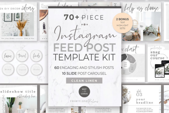 Download Instagram Feed Post Kit | Linen - Kit Collection