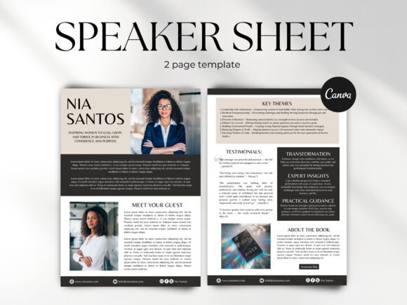 Download Editable Speaker Media Kit Template - Kit Collection