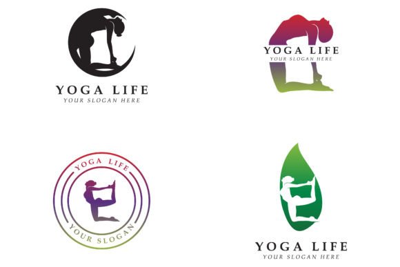 Download Set of Yoga Logo Vector - Premium Resources