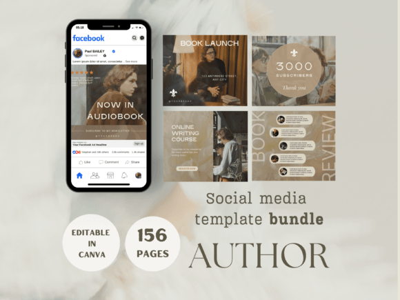 Download Author Social Media Template Bundle - Author Collection
