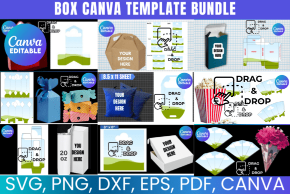 Download Box Canva Editable Template Bundle - Editable template bundle Collection