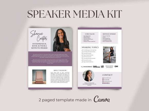 Download Speaker Media Kit Canva Template - Kit Collection