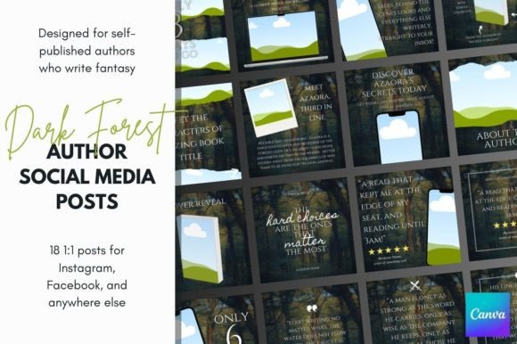 Download Fantasy Author Social Media Canva Files - Author Collection