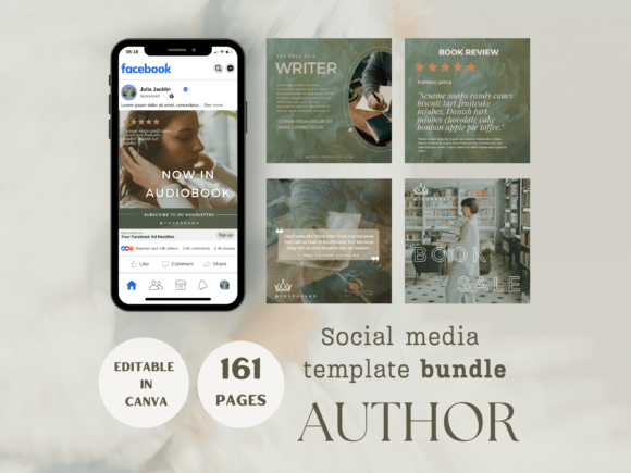 Download Author Social Media Template Bundle - Author Collection