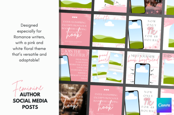 Download Canva Romance Author Social Templates - Author Collection