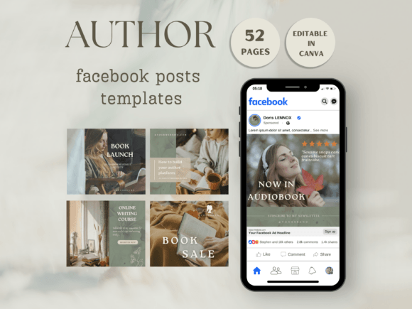 Download Author Facebook Post Template - Author Collection