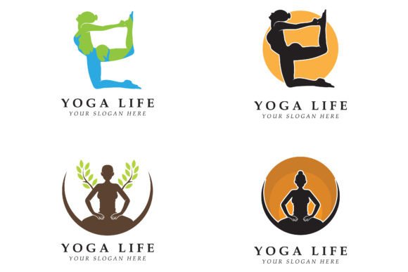 Download Set of Yoga Logo Vector - Premium Resources