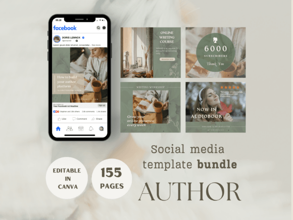 Download Author Social Media Template Bundle - Author Collection