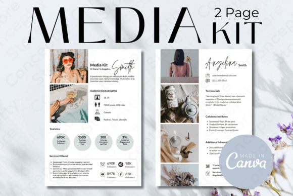 Download Professional 2-Page Media Kit Template - Kit Collection