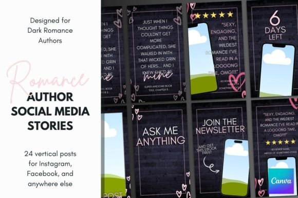 Download Canva Romance Author Story Templates - Author Collection