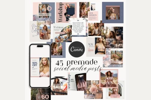 Download Feminine Elegance Social Media Post Kit - Kit Collection