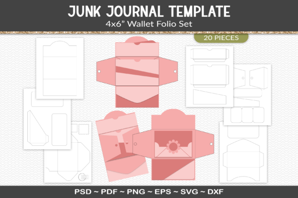 Download Junk Journal Folio Template Kit - Kit Collection
