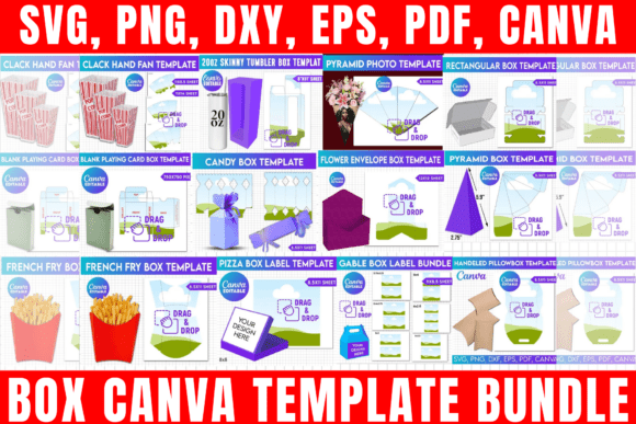 Download Box Canva Editable Template Bundle - Editable template bundle Collection