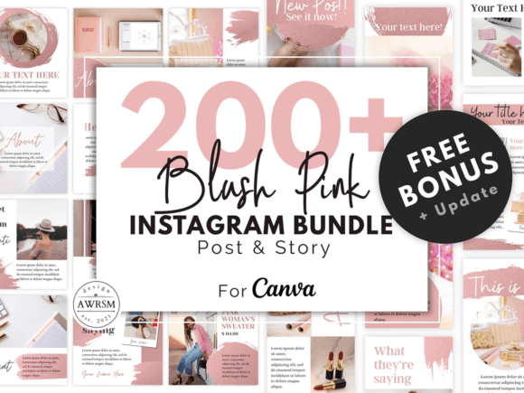 Download 200 Blush Pink Instagram Template Kit - Kit Collection