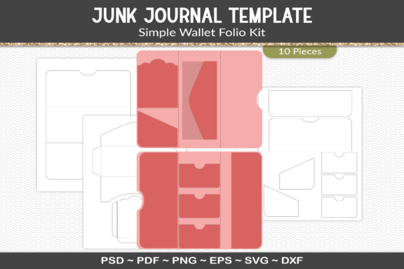 Download Junk Journal Folio Template Kit - Kit Collection
