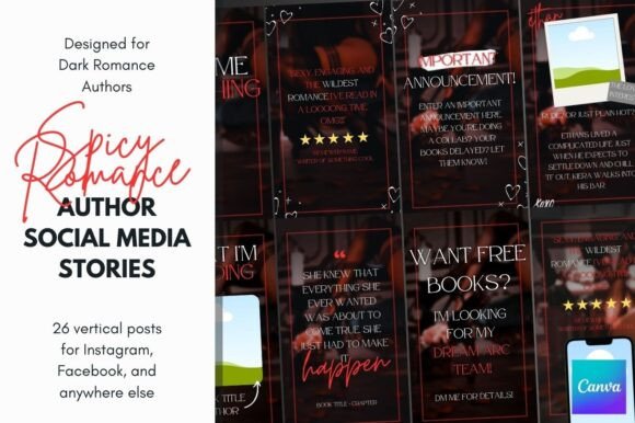 Download Canva Romance Author Story Templates - Author Collection