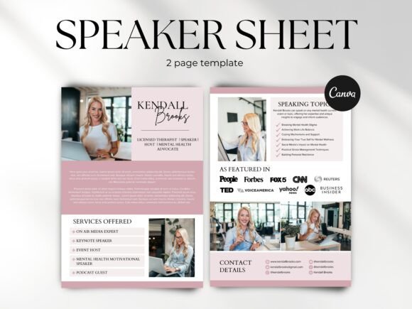 Download Speaker Media Kit Canva Template - Kit Collection