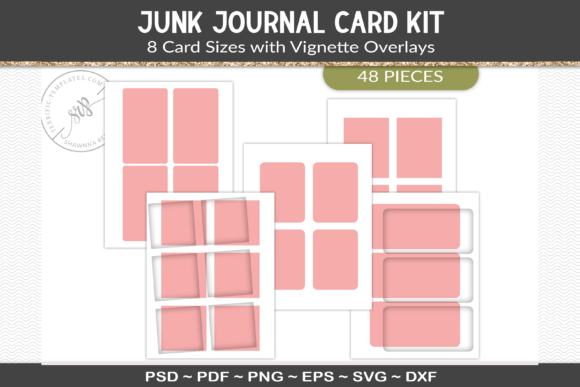 Download Junk Journal Cards Template Kit - Kit Collection